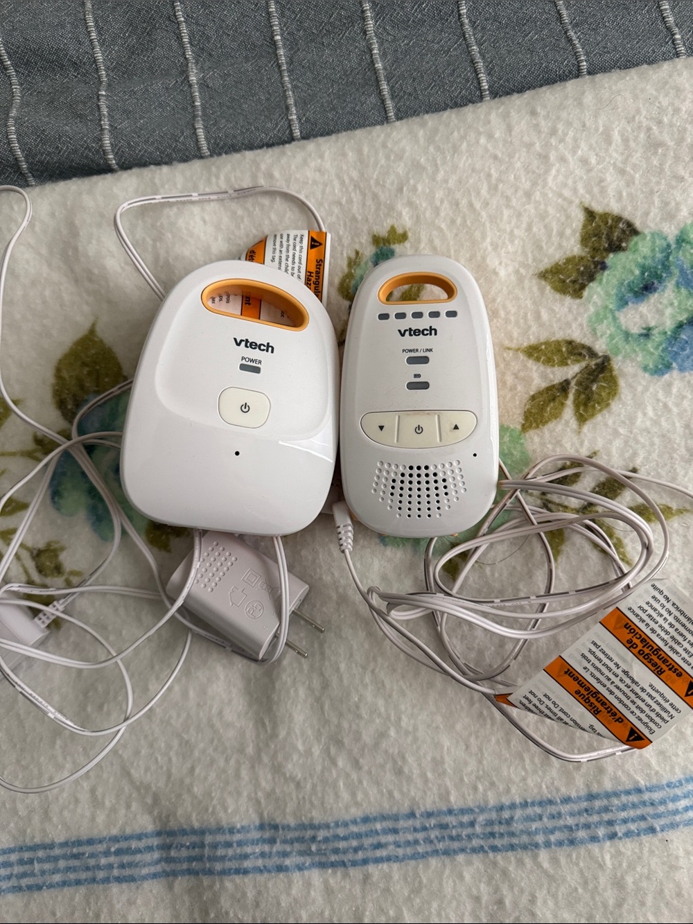 VTech White Portable Baby Audio Monitor Set